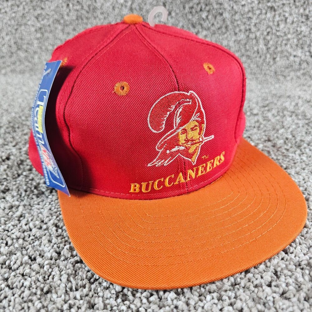Vintage Tampa Bay Buccaneers Hat Cap Strap Back 90s Logo Spell Out NFL
